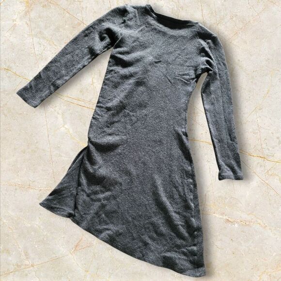 Michael Kors Size 6 Gray Long Sleeve Jersey Wool Blend Midi Dress - Picture 2 of 4